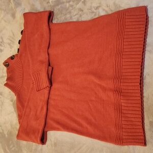 Anthropologie Cowl Neck Sweater in Rust with Button Accents Women's XS